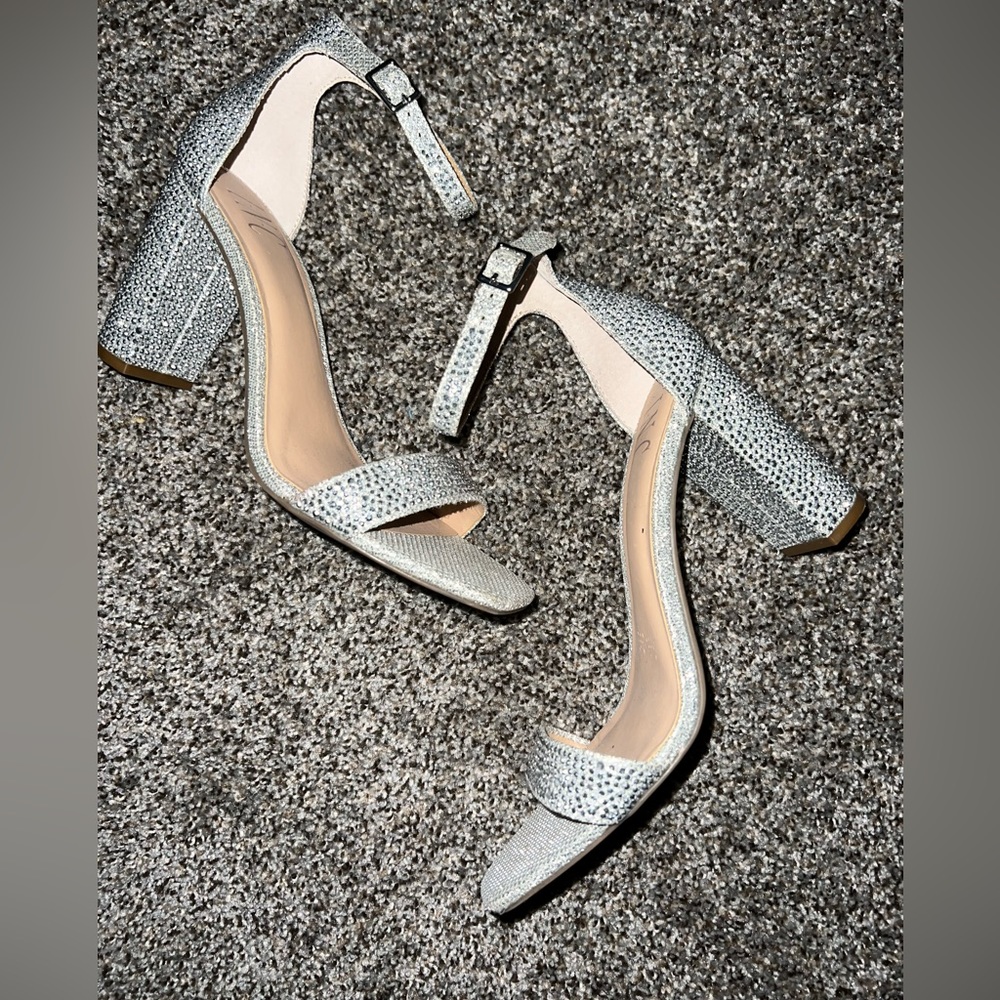 INC glitter block heels
